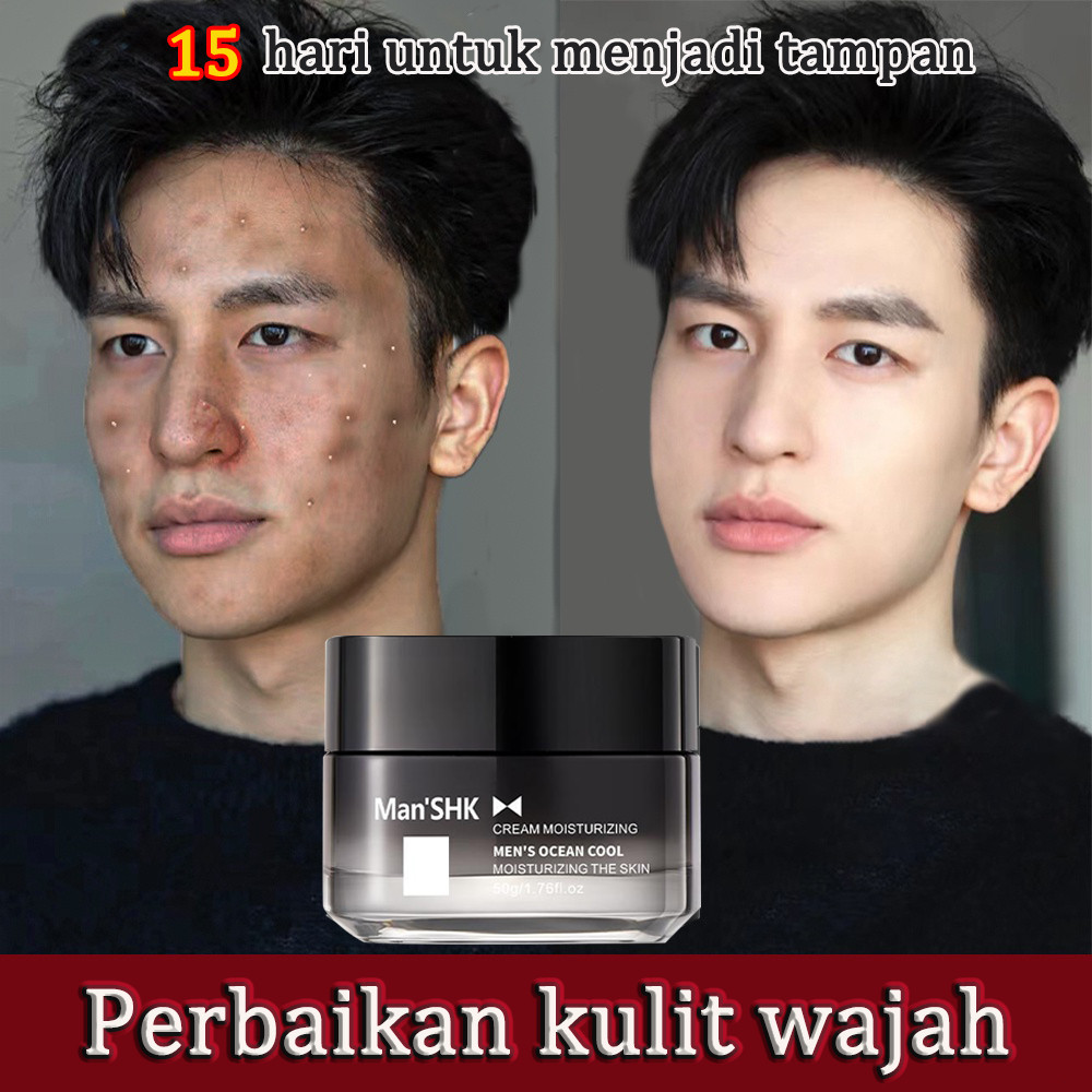 Original Krim Pria Pemutih Wajah Krim pelembab hidrasi pria Anti Kerut Pelembab Kulit Kering Krim Ke