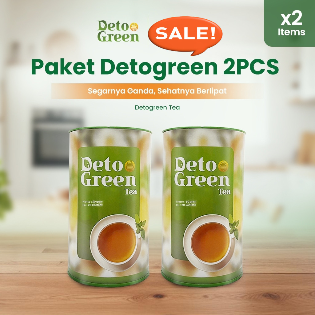 

DETOGREEN Paket Teh Detox Usus Sistem Pencernaan 2 Pcs Free Bubble