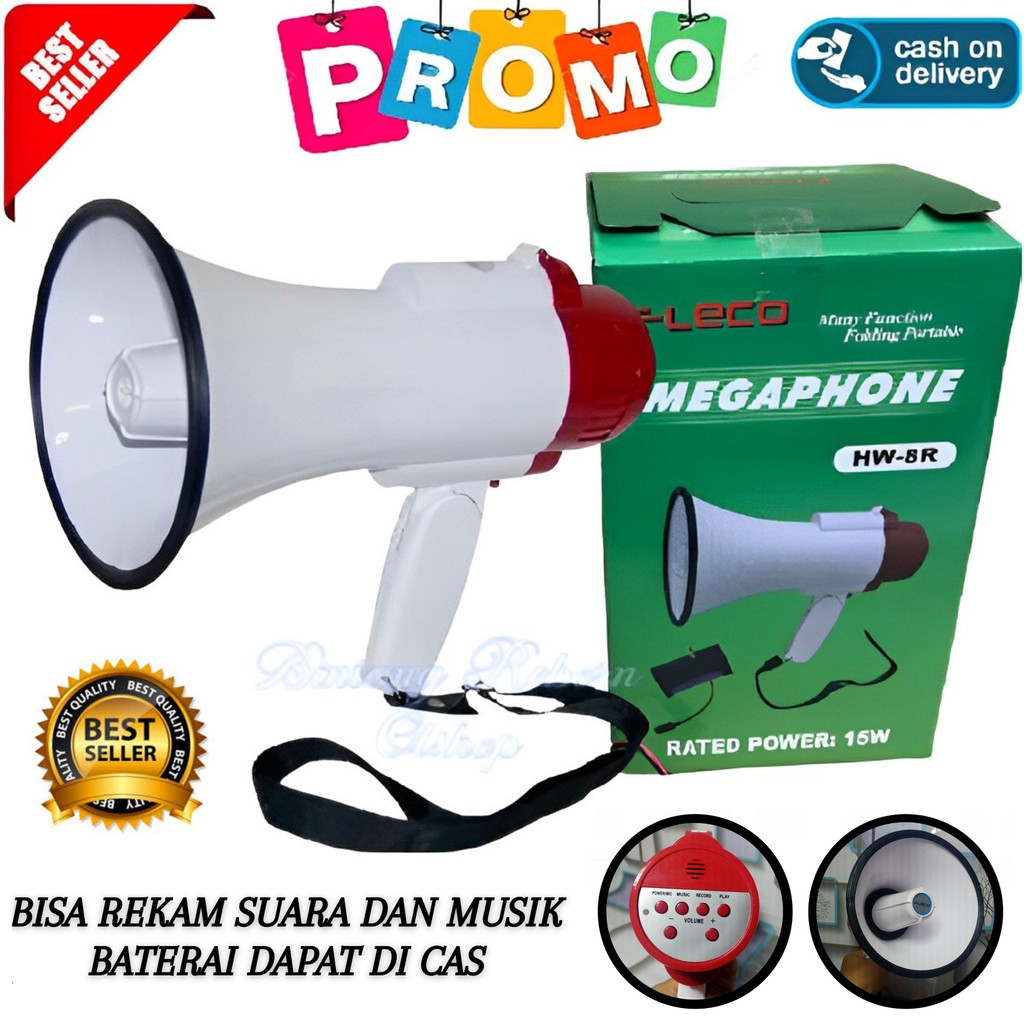 SERBA COD Toa Megaphone Fleco HW-8R Rechargeable Bisa Untuk Merekam Suara Dan Sirine Bisa Menggunaka