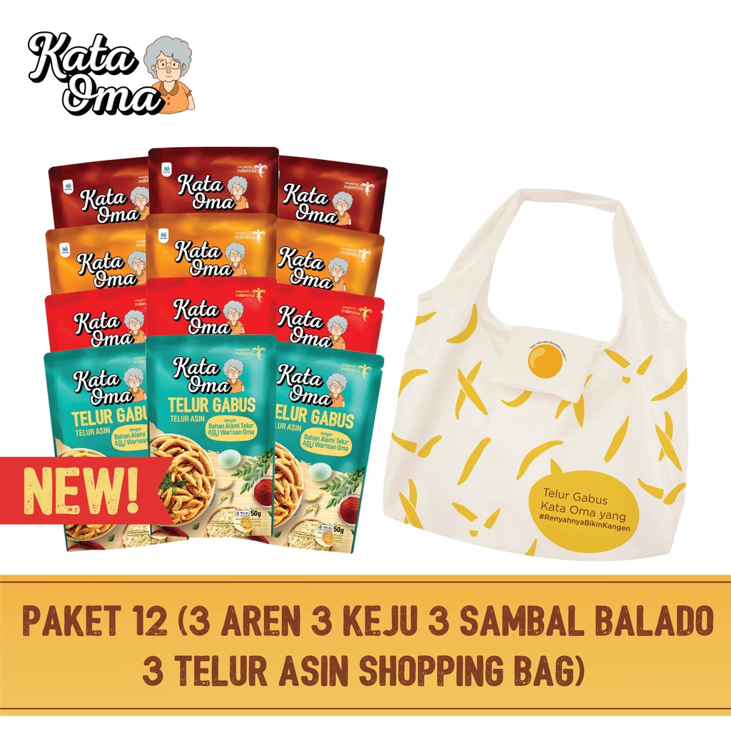 

Paket 12 Pcs Kata Oma Telur Gabus Mix All Rasa [FREE SHOPPING BAG]