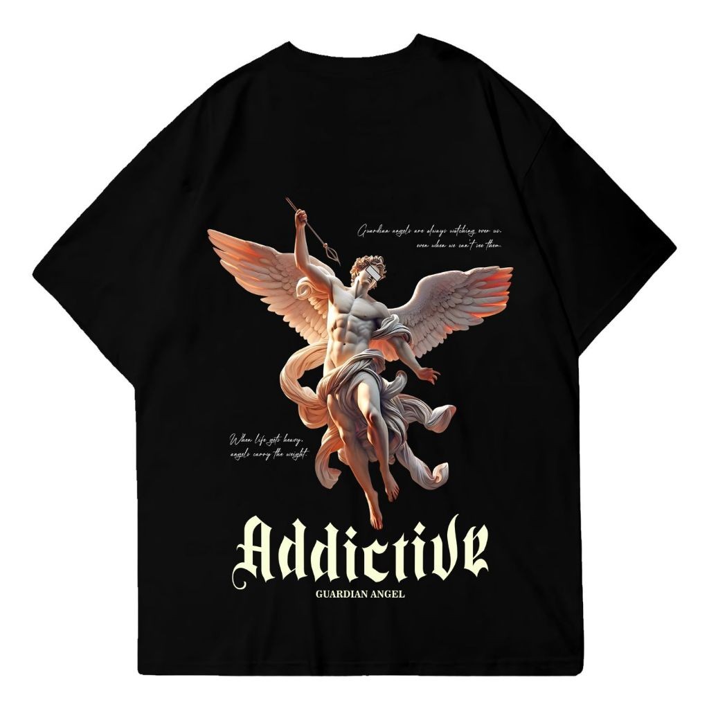 Addictive Premium Oversize T-Shirt - Guardian Angel, Kaos Atasan Pakaian Cotton Combed