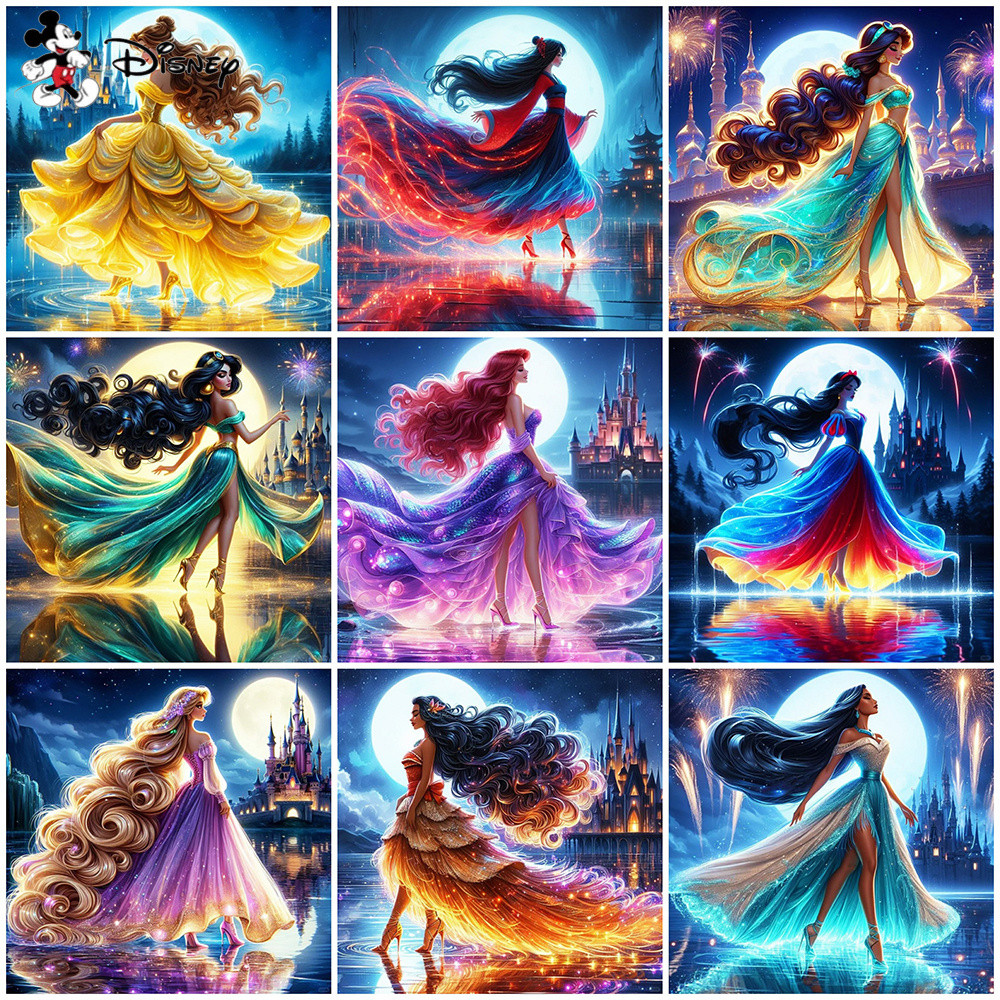 

Disney Coloring By Numbers Mulan Rapunzel Ariel Princess Painting Creation Arts And Crafts Decoration Home