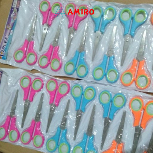 

SIS (1renceng=12pcs) Gunting kertas renceng warna scissors kain murah kuat stainless tajam