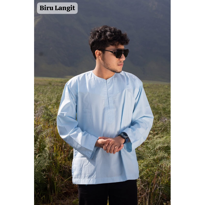 PREMIUM / Baju Koko Pria AbuDhabi Alfareyhan | Baju Muslim Oman Alfareyhan Tanpa Kerah