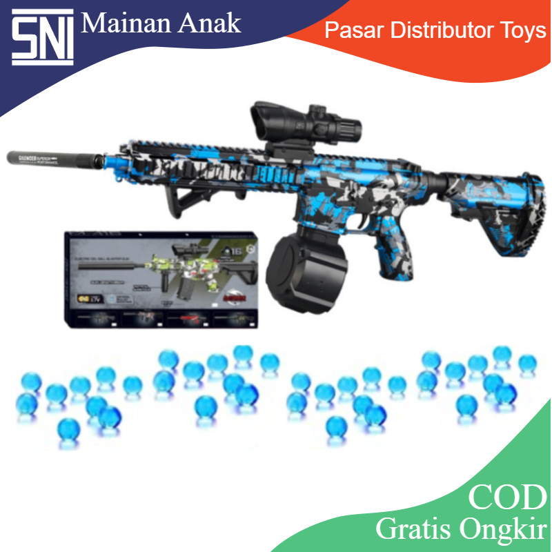 OCTO_PANDA - MAINAN GEL BALL BLASTER M-416 MH028B ELEKTRIK OTOMATIS WATER BUBBLE OUTDOOR ANAK