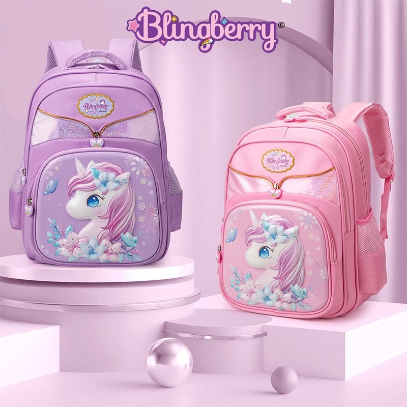 Tas Sekolah Unicorn Glitter Waterproof Anti Air Tas Ransel Anak SD Tas Sekolah Anak Perempuan Glitte