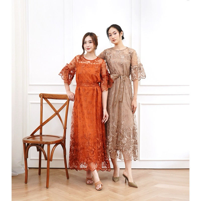 Lalisa Premium Dress Kondangan Party Dress Mewah Elegant Gaun Panjang Untuk Natal Ibadan Wanita Kris