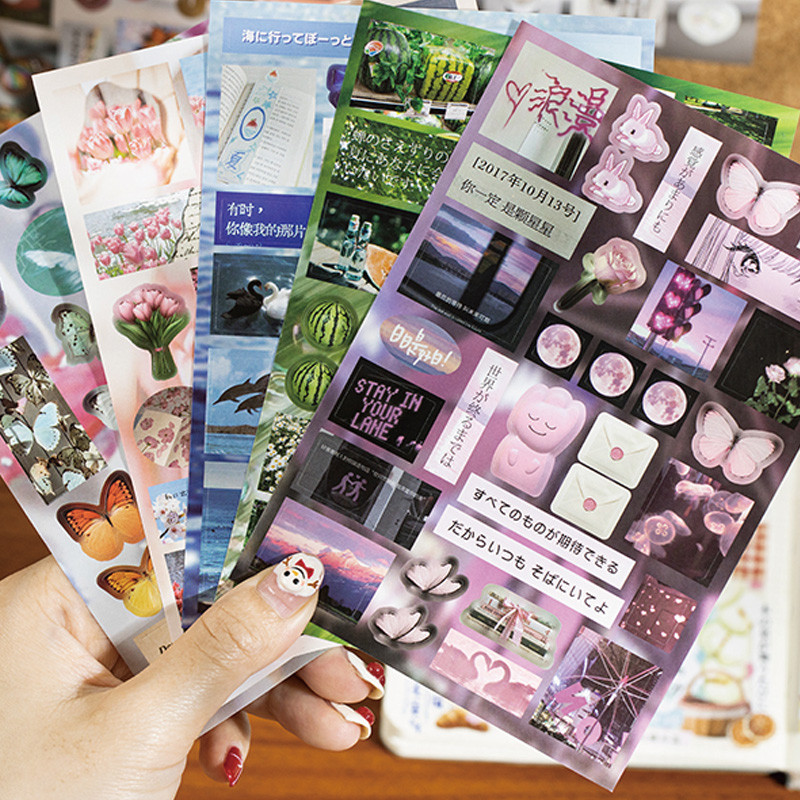 

Mr Paper, 1 style 80pcs/bag flow mood micro dream cut film stickers book decoration notebook diary scrapbook stickers