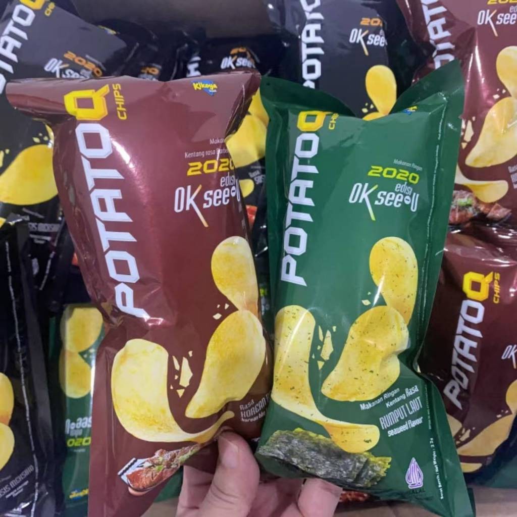 

【HALAL】Potato Q Chips ISI 10pcs - Snack Olahan Kentang RUMPUT LAUT SOSIS MEXICO KOREAN BBQ rasa