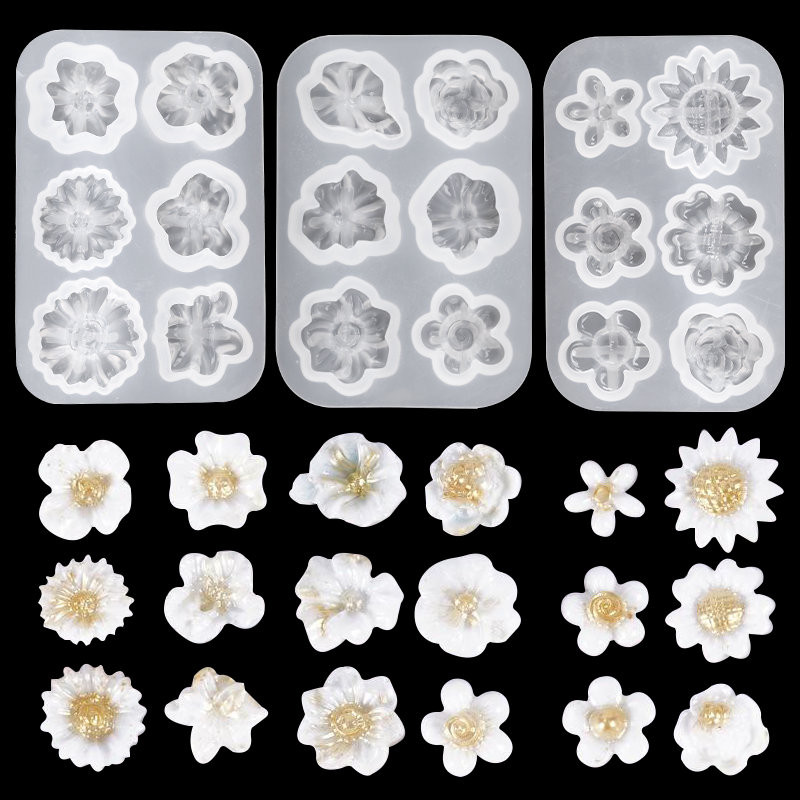 

3D Flower Shaped Silicone Molds Candy Epoxy Resin Mold for Jewelry Making DIY Cell Phone Decorating Tool Crafts Handmade