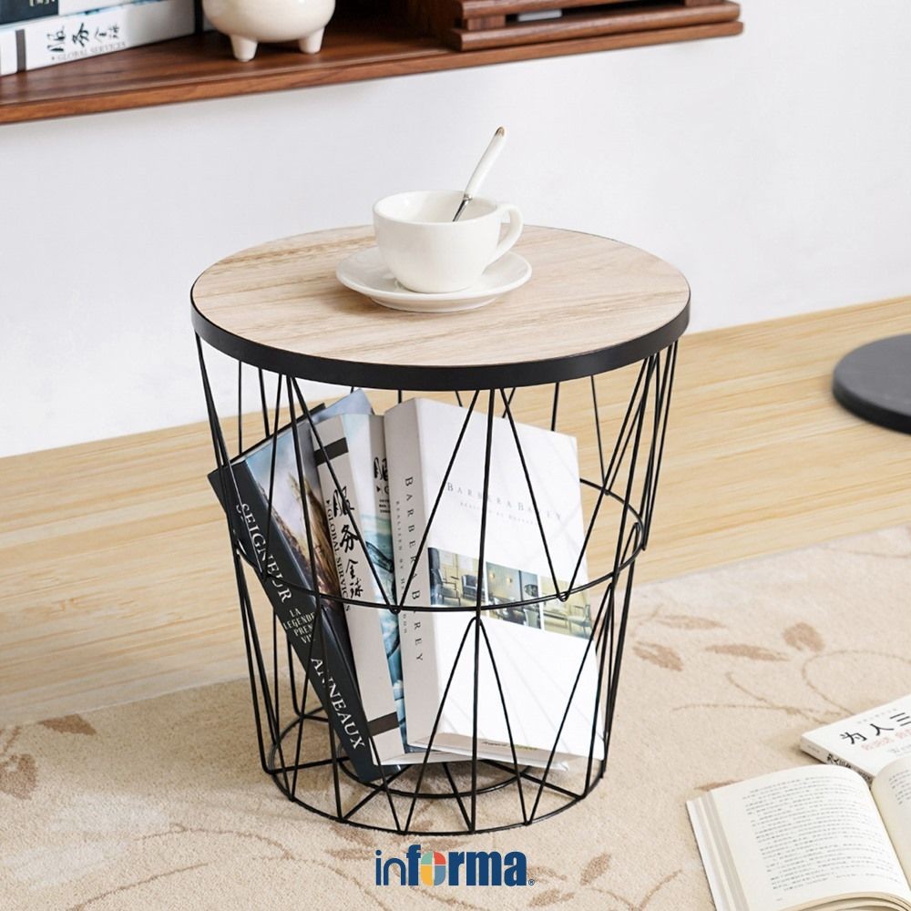 Informa Topaz Meja Tamu Dengan Penyimpanan - Hitam Coffee Table Meja Serbaa Meja Sofa Furniture