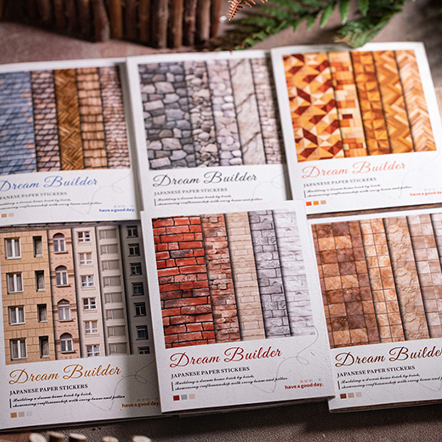 

Mr. Paper 2Style 30Pcs/bag Large Size Vintage Textured Stickers Creative Handbook DIY Scrapbooking Album Material Stickers