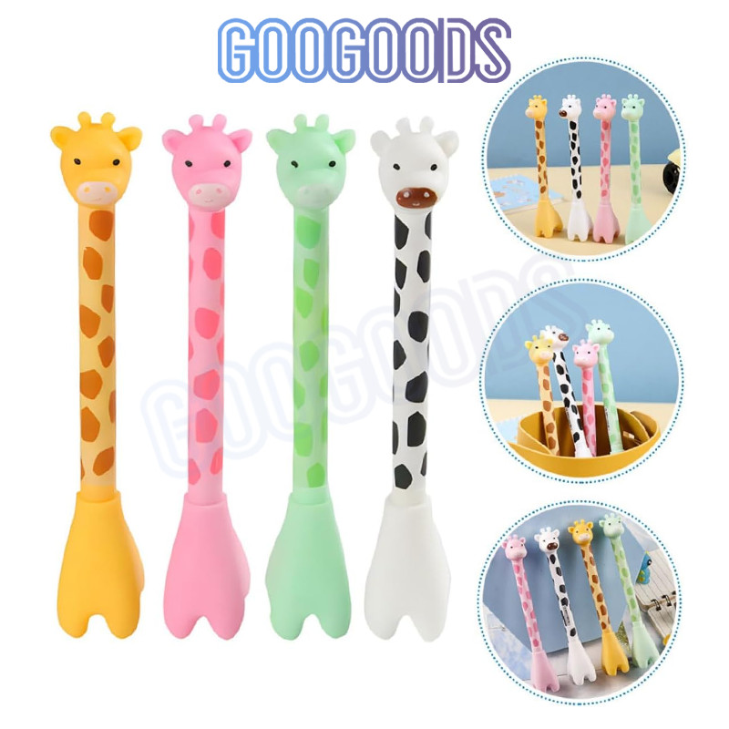 

GG Pen Gel Jerapah Pena Tinta Hitam Karakter Hewan Lucu Model Animal Girrafe Ballpen Pena Pulpen Ujung Lancip Karakter