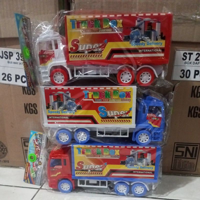 Mainan mobil truk box ekspedisi Speedy delivery ST 2040
