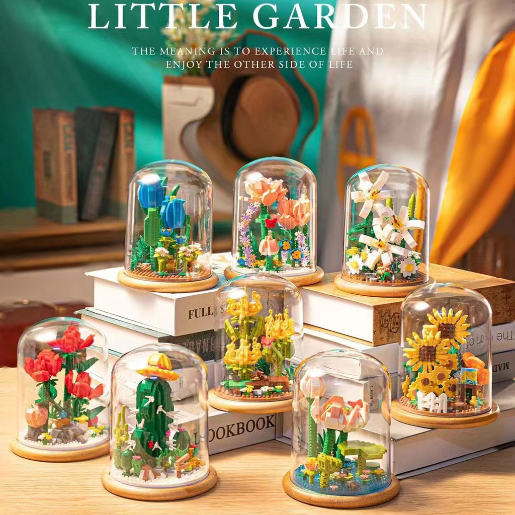 AZKASTR YKO Mainan Balok Susun Bunga Mawar Flower Dome LEGO 684 Bricks - P1170