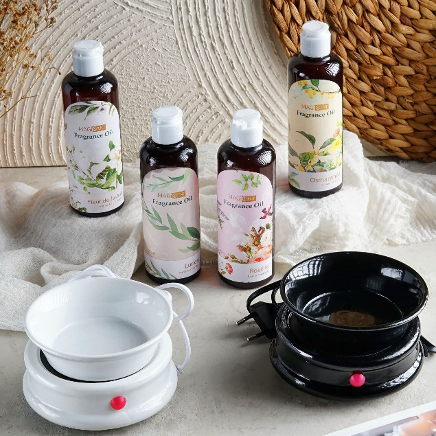 Electric Ceramic Burner Set | Fragrance Oil + Tungku Elektrik | Fragrance Oil + Tungku Bakar LILIN