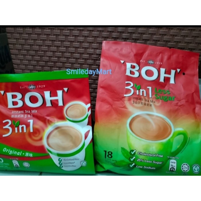 

✔D.Bsyo✔ - TERBARU BOH 3 in 1 Tea Mix Original 10 Pcs | BOH 3 in 1 Tea Mix Less Sugar 18 Pcs - Oringal (10S)