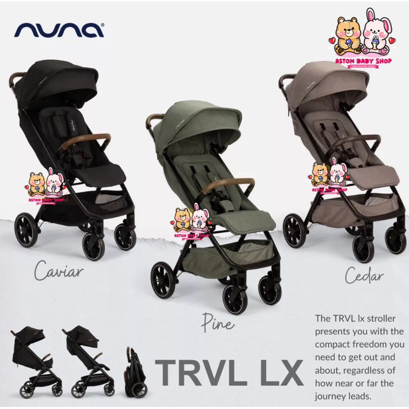 Nuna Trvl LX Stroller / Stroller Nuna TRVL LX Caviar / Granite /Stroller Cabin Size
