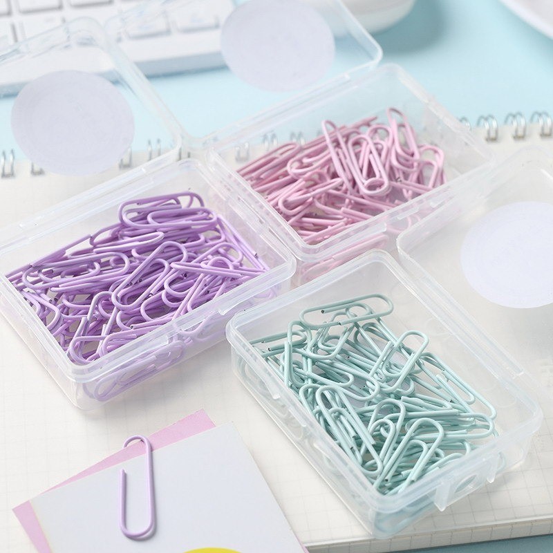 

[Gongjin] 50pcs Paper Clip Estetik Macaron Pastel Lucu