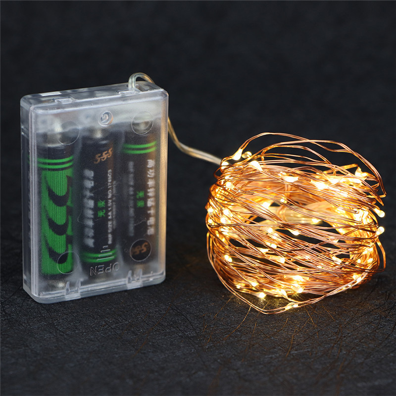2M 5M 10M 100 Led Strings Copper Wire 3XAA Battery Operated Christmas Wedding Party Decoration LED S