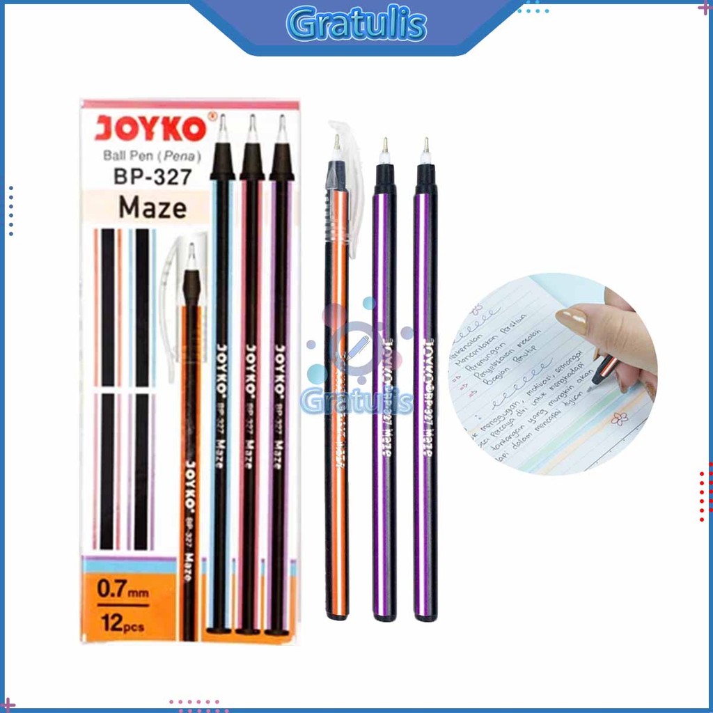

BALLPOINT JOYKO BP-327 MAZE (1 PACK/12 PCS) / BOLPEN PENA PULPEN 1 LUSIN / ALAT TULIS