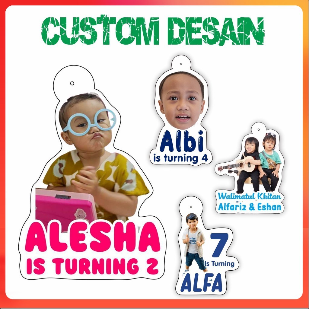 

Hang Tag Ultah Eksklusif Custom Nama Anak Isi 20 pcs | Hangtag Bentuk | ArshaPrint