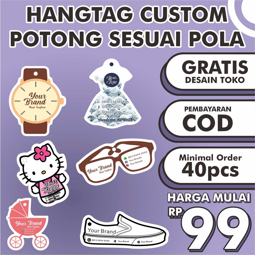 

Hang Tag Hangtag Price Tag Custom Potong Sesuai Pola Label Baju Celana Topi Asesoris Termurah