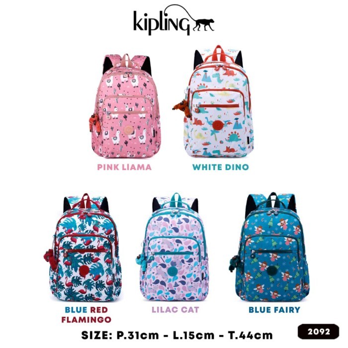 Tas Ransel Sekolah Ukuran Besar Kipling Motif - Tas Laptop Backpack
