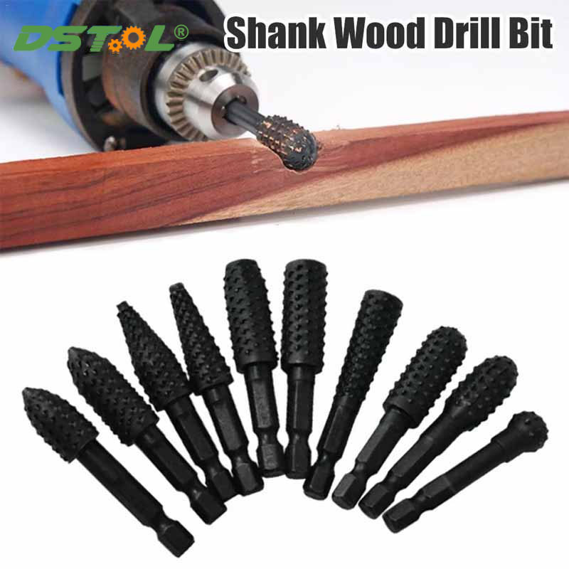 

Burr File Drill Bits Set Hexagonal Handle Black Drill Grinder Drill Rasp Woodworking Carving Tool Electric Rotary Grinding Head