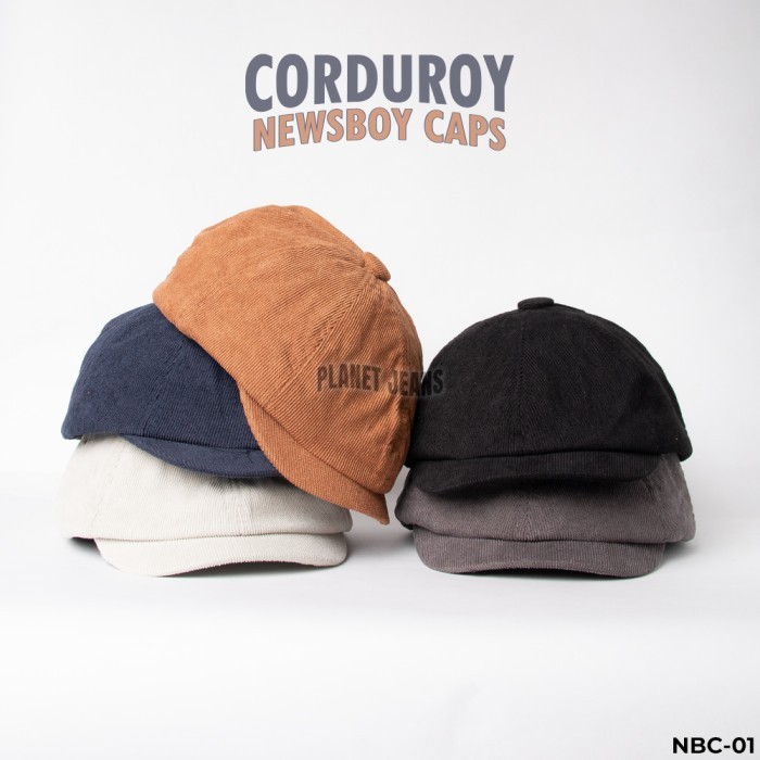 Topi Newsboy Corduroy Old Money Flat Cap Baret - NBC01 Planet Jeans