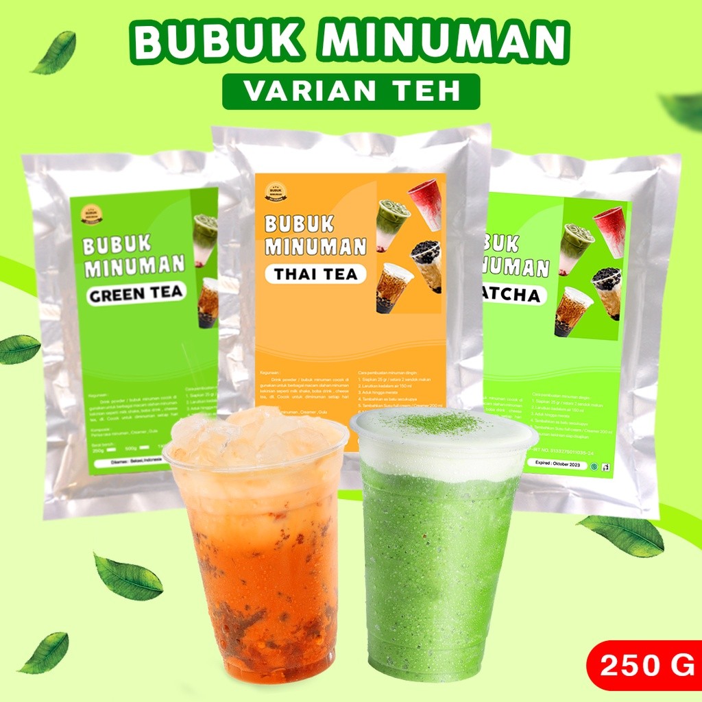 

BUBUK MINUMAN RASA TEH 250G / BUBUK MINUMAN BOBA 250G / SERBUK MINUMAN ANEKA RASA 250G / BUBUK MINUMAN KEKINIAN 250G / SERBUK MINUMAN BOBA 250G / POWDER DRINK