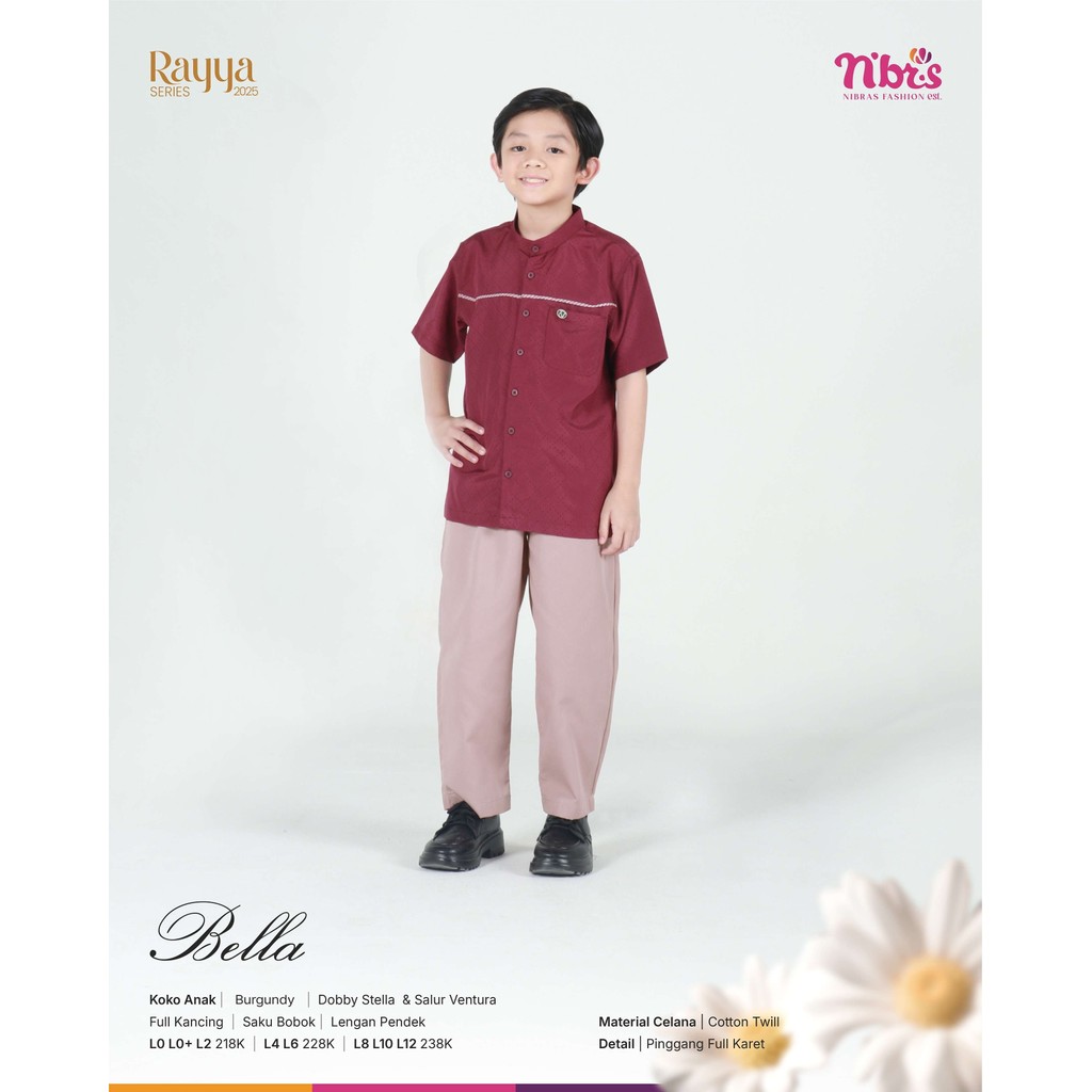 Fashion nibras store-Bella Koko kids Bahan Katun Salur by Nibras
