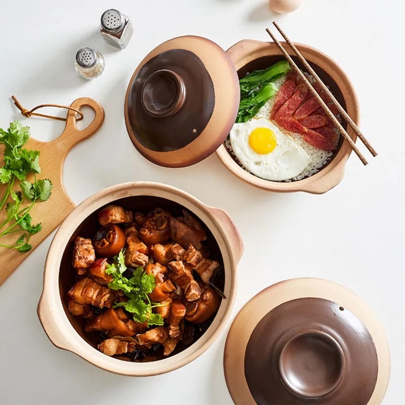 1pc 500ML Casserole Stew Pot Ceramic Cooking Pot with Lid (Assorted Color) Korean Cookware  Pots for