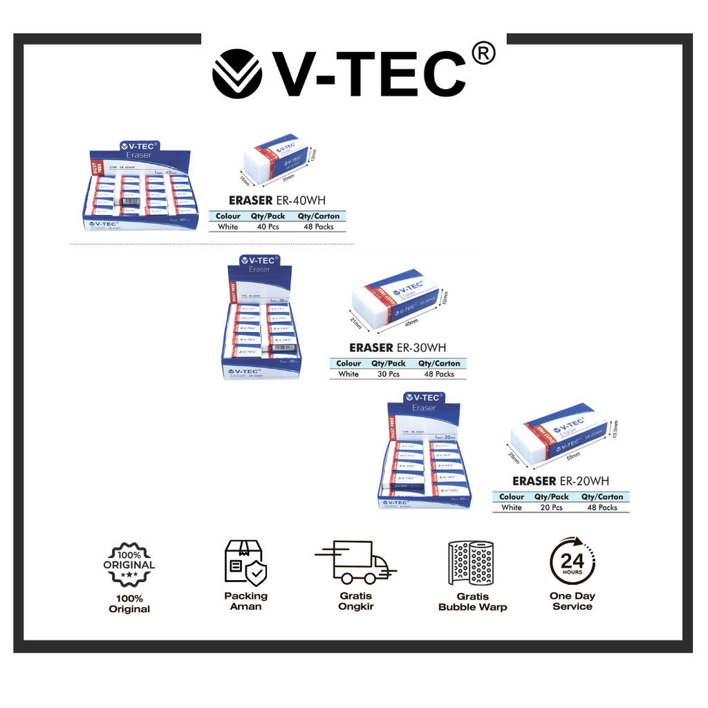 

V-TEC PENGHAPUS PUTIH ER-WH PCS