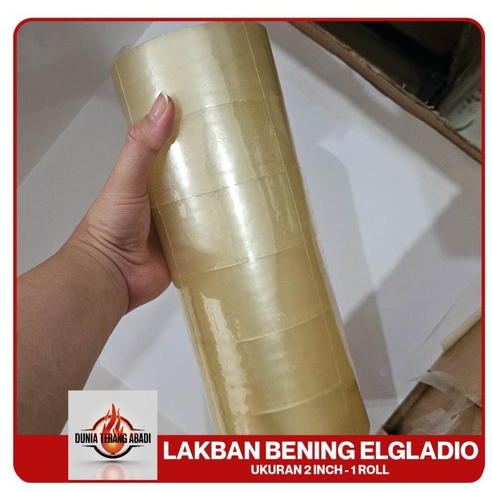 

Lakban Bening Dan Coklat 2 Inch Jumbo - elgladio 1 Roll - Bening