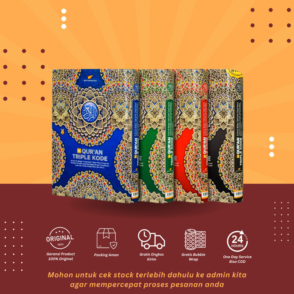 

BEST SELLER ! AL QURAN TRIPLE KODE ( Q ) A5 MERAH / BIRU / HIIJAU