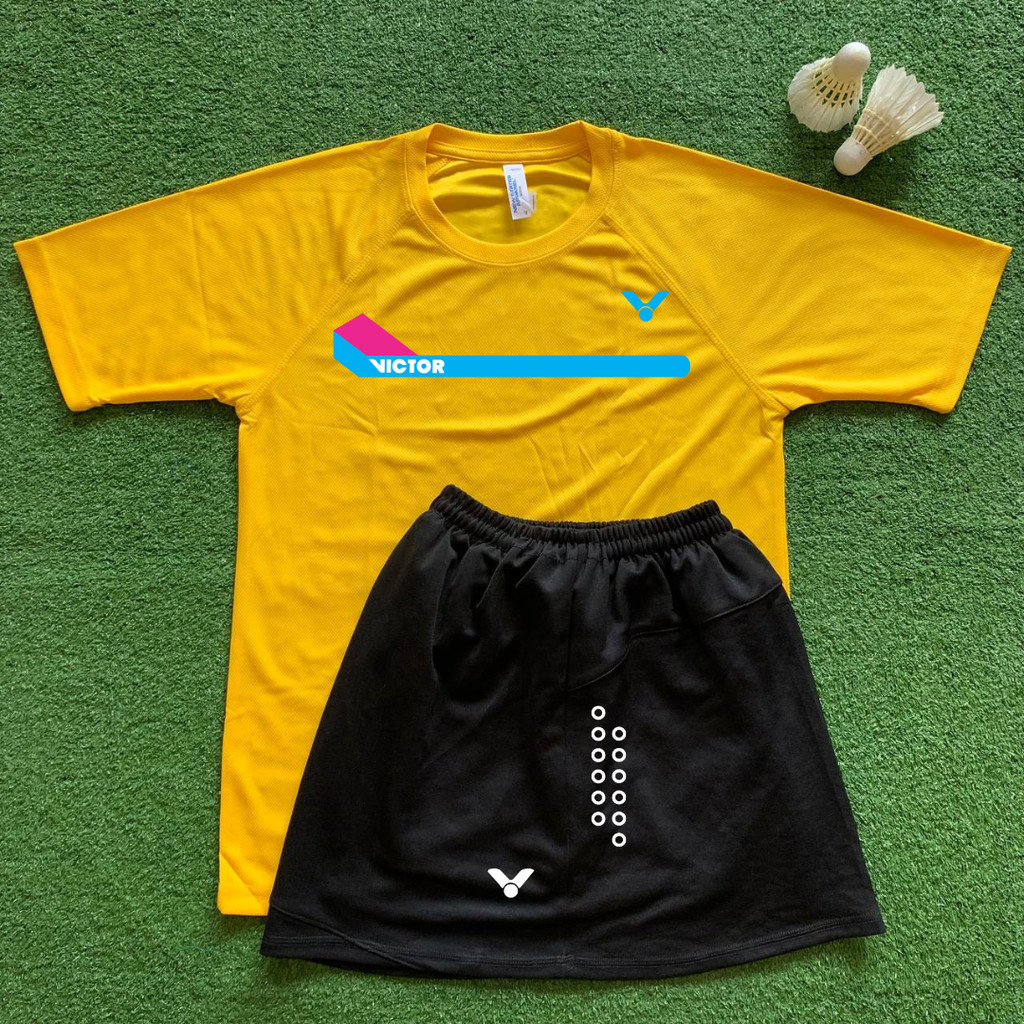 Baju Badminton DRYFIT WANITA ROK VKTR v3 YELLOW