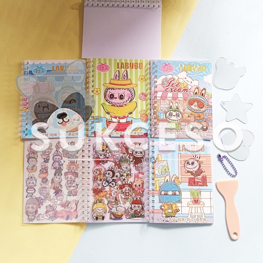 

Labubu Buku Sticker - Stiker Book Set Murah