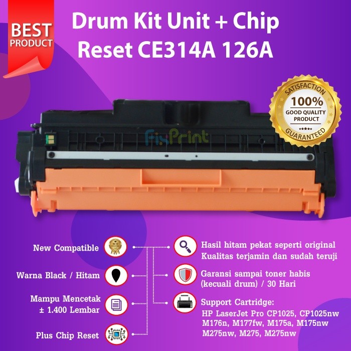 FixPrint Drum Kit Unit Toner Cartridge CE314A 126A Compatible 130A Printer CP1025 M177fw M176n M275n