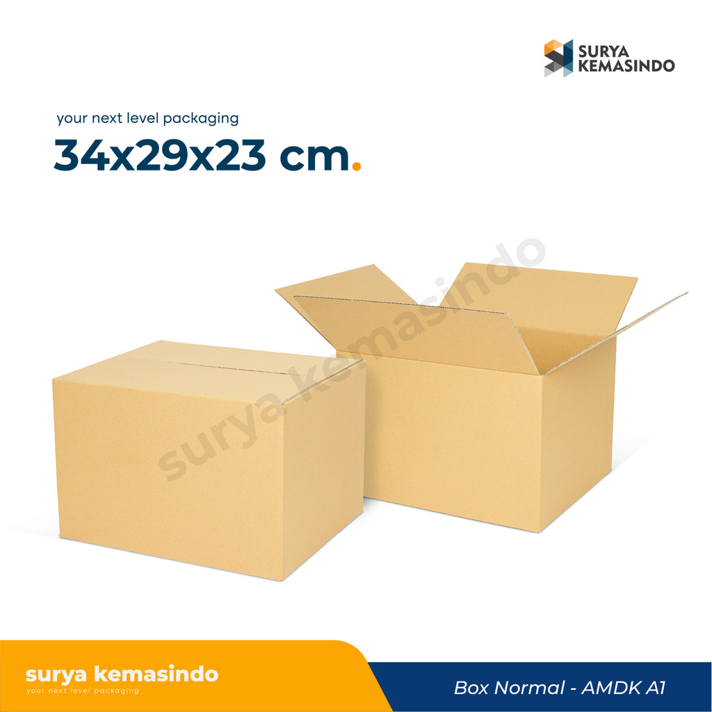 

Box 34X29X23 (HBR SEDANG) Kardus/Kemasan/Kotak/Packaging/Normal/A1/AMDK/Tinggi10/Tinggi23
