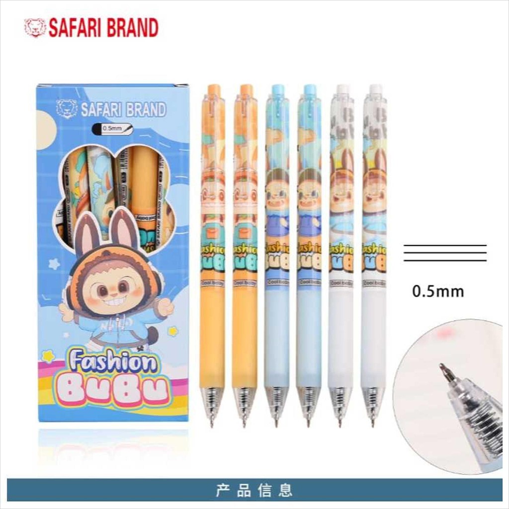 

LABUBU Click Gel Gell Pen Pulpen Bulpen Ballpoint Bolpoin Bolpen Gell Jel Gel karakter motif labubu