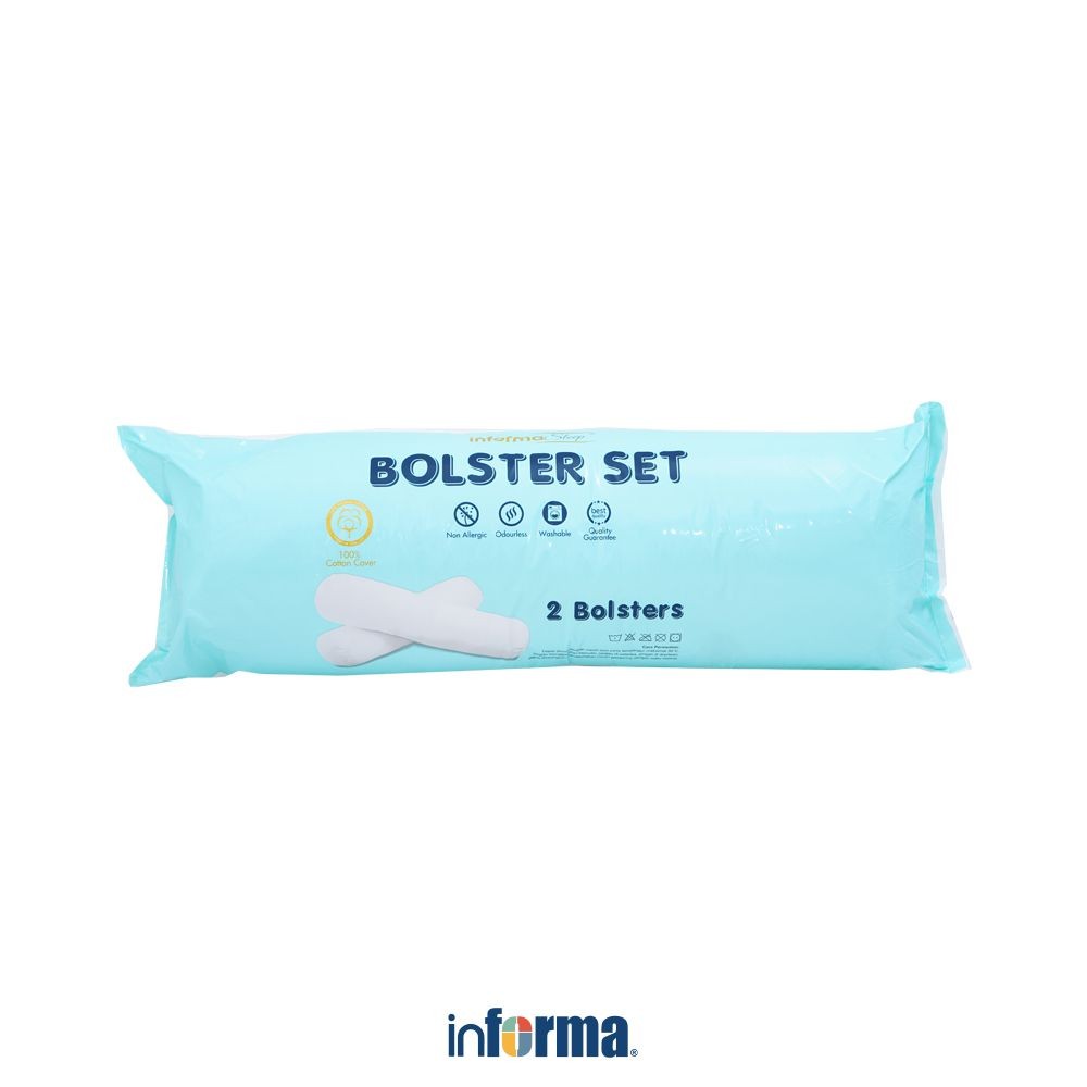 Informa 24x90 cm Set 2 pcs Guling - Putih Bolster Perlengkapan Kamar Tidur Aksesoris Kasur Bantal Ti