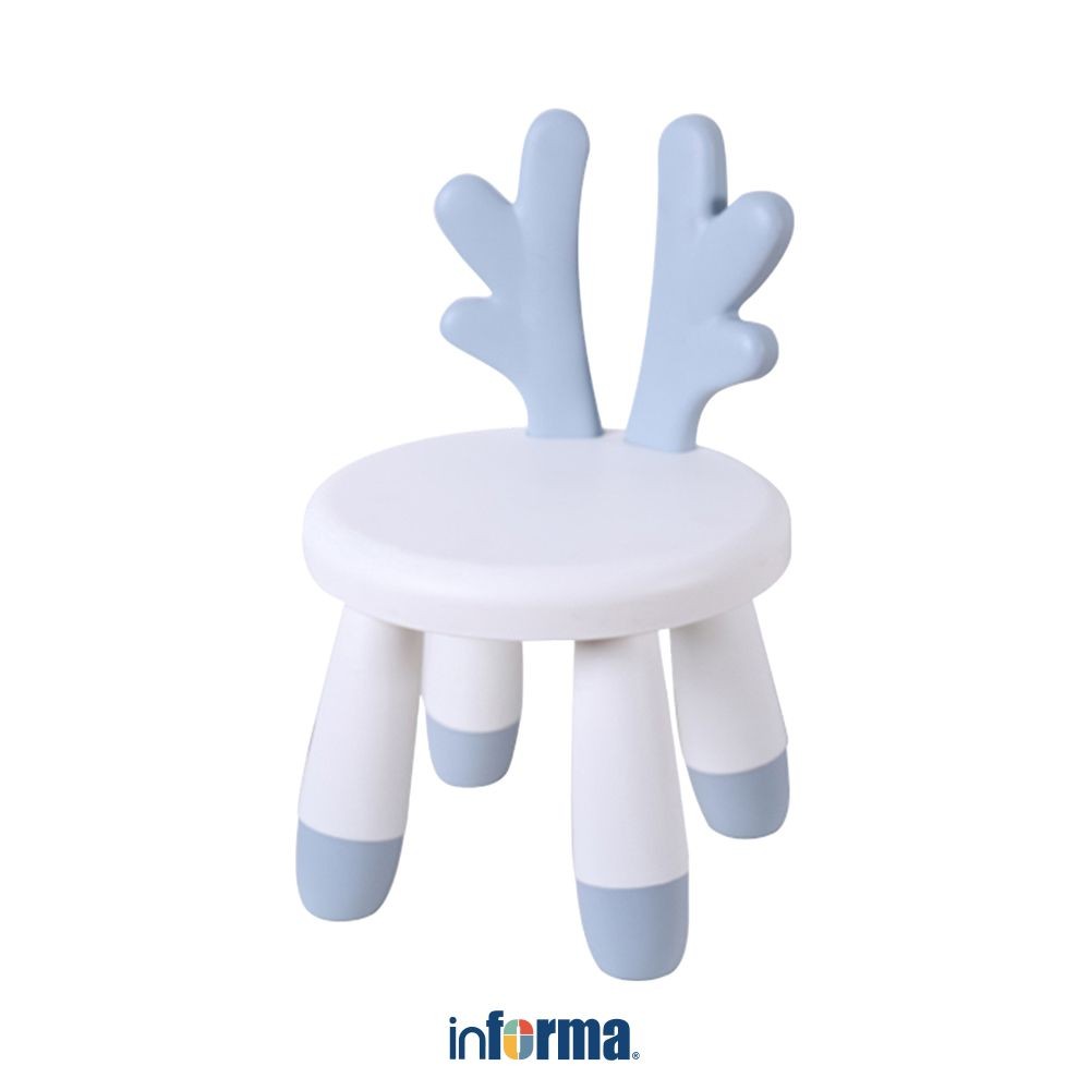 Informa Kira Kursi Anak Deer - Biru Pearl Tempat Duduk Anak Kids Chair Bangku Sandaran Bangku Plasti