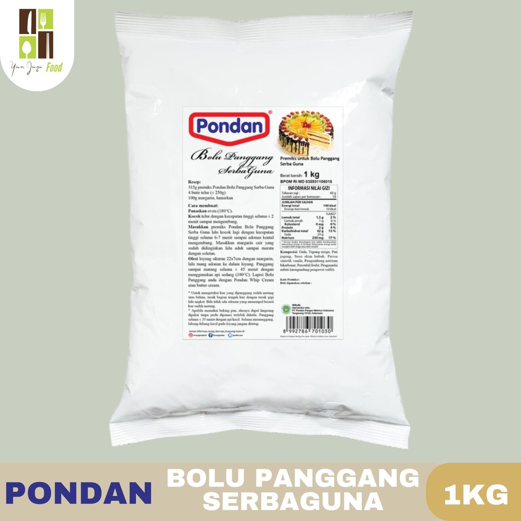 

Pondan Bolu Panggang Serbaguna / Tepung Kue Instan Bolu Panggang 1kg