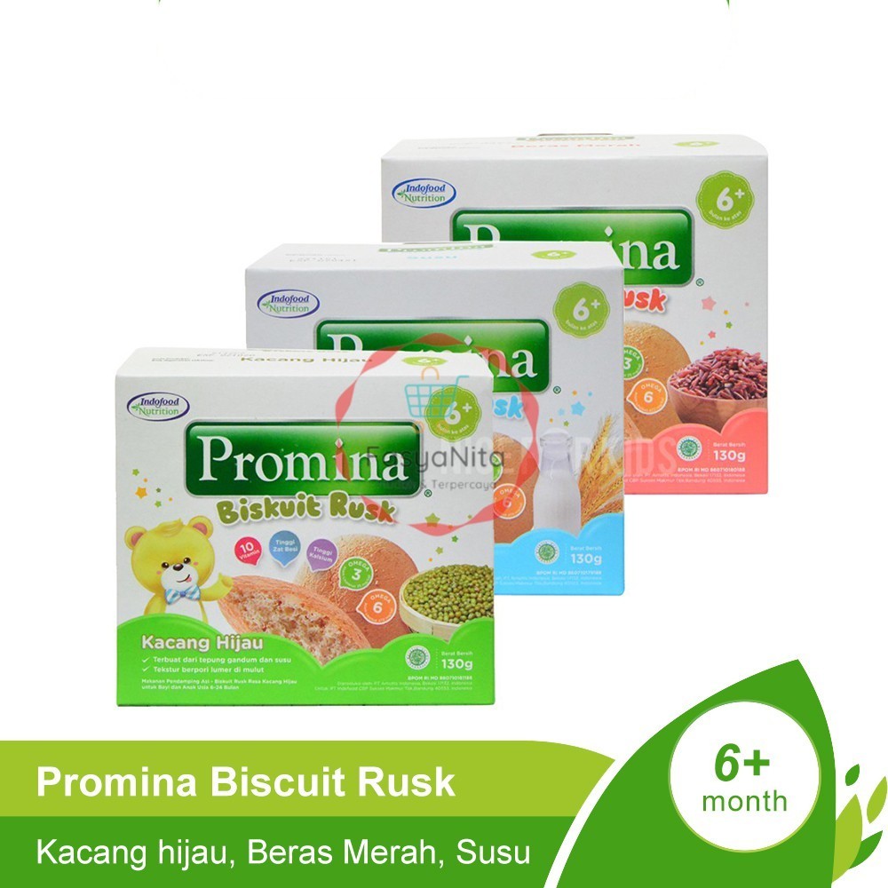 Promina Biscuit Rusk Camilan Bayi 6-24 Bulan 130Gram Biskuit Bayi - Fasyanita Denpasar