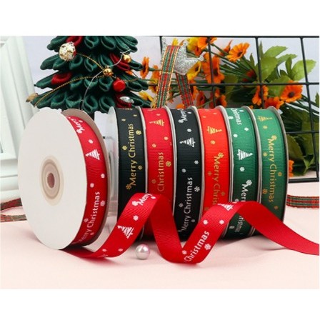 

Pita Natal Meter Hiasan Kado Hadiah Ribbon Christmas - Merah / Hijau