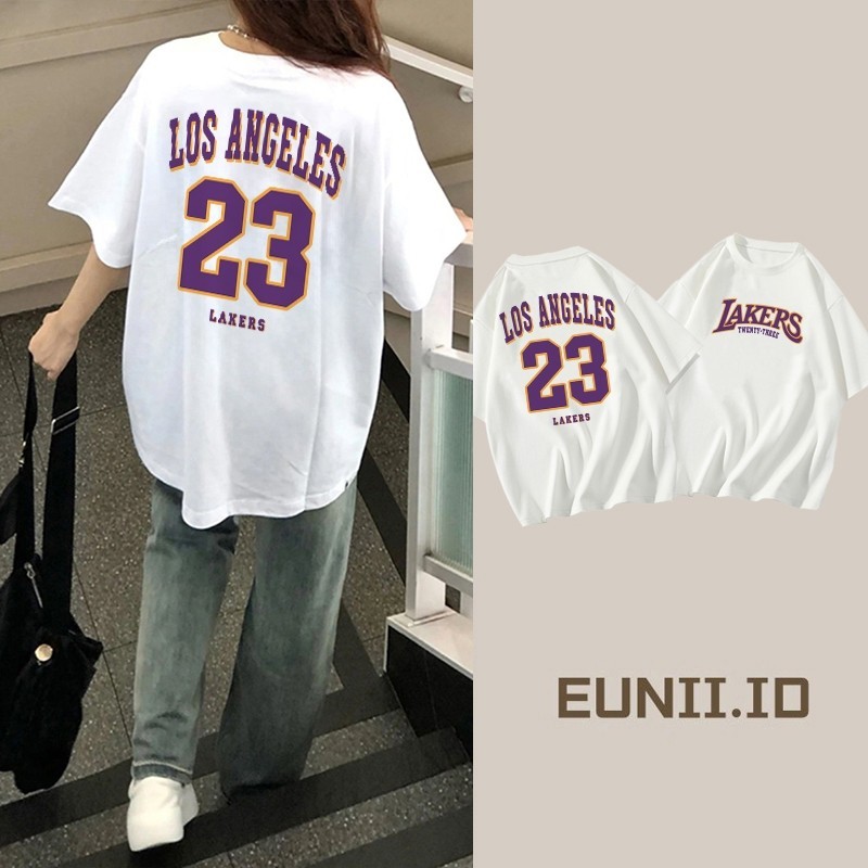 EUNII T-shirt Lengan Pendek Wanita | Pakaian Jersey bola basket No. 23    | Korean Style/Kaos Atasan