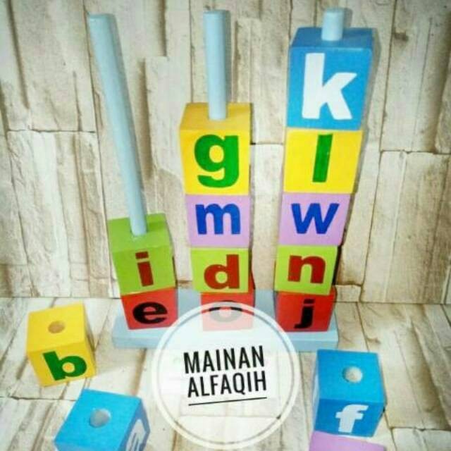 Mainan kreatifitas anak / Mainan Edukasi Anak- Balok Susun Huruf Abjad Jumbo Warna Warni mainan anak