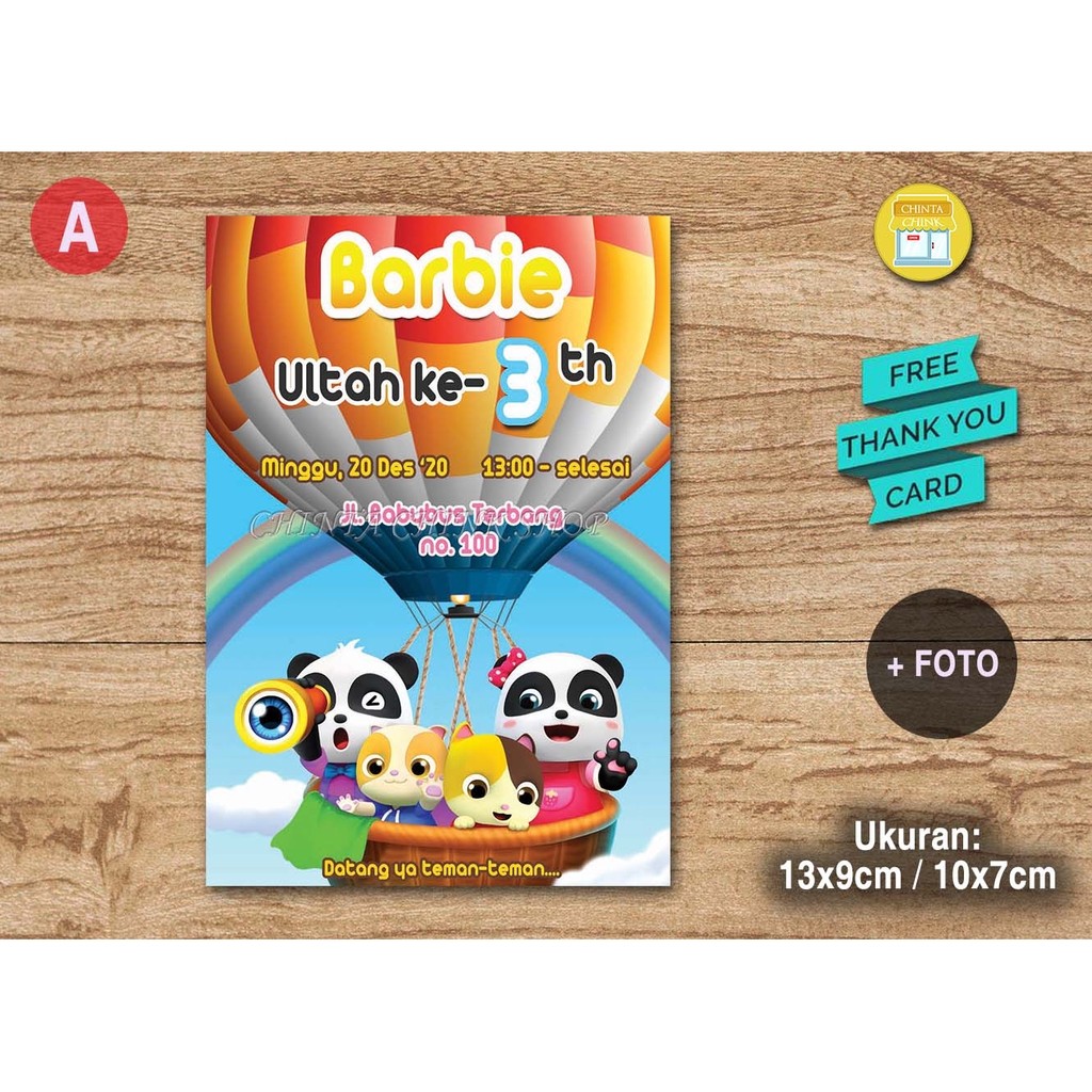 Undangan Ulang Tahun BABYBUS Best Seller Spesial Ultah Birthday Invitation