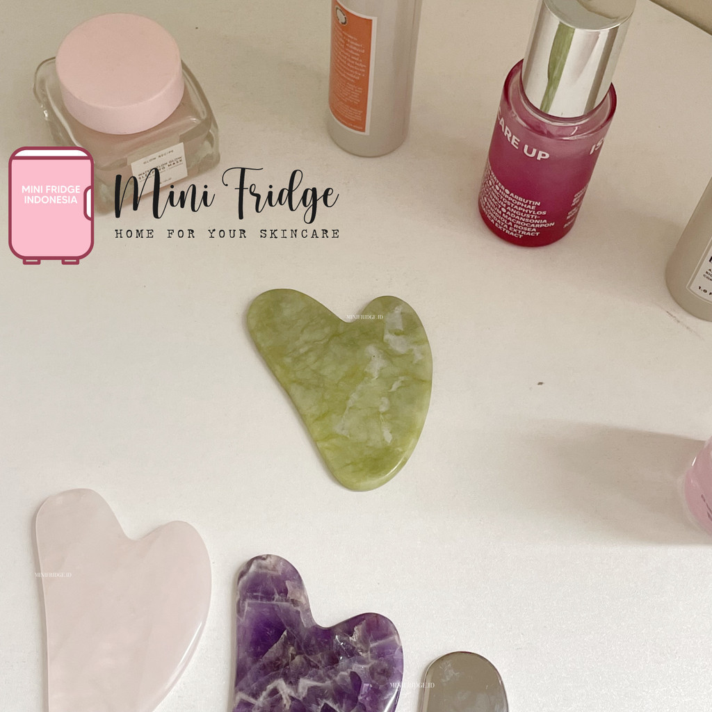 [MINIFRIDGE] Jade Guasha Gua Sha 100% Batu Giok Asli Alat Pijat Wajah Natural Stone